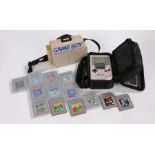 Nintendo Gameboy handheld console, together with fourteen games, Tetris (2), Super Mario Land, Super