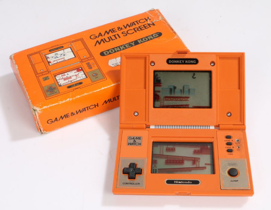 Nintendo Donkey Kong DK-52 Game & Watch Multi Screen, 1982, housed in original polystyrene packaging