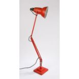 Mid 20th Century  Anglepoise red desk lamp, circa 1940, cast marks 'The Anglepoise, Pat. in UK and