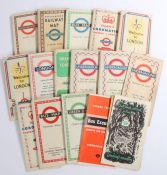 Collection of London Transport maps, to include 1937 Number 1 Underground Railway map, 1947