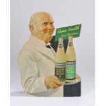 Advertising card, Robinsons barley water, "Here's Health Says Old Hethers", depicting a butler