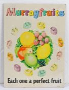 Advertising card, "Murrayfruits Each one a perfect fruit", with central depiction of fruit