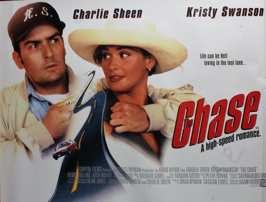 The Chase, British Quad poster, starring Charlie Sheen and Kristy Swanson
