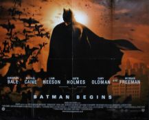 Batman Begins, British Quad poster, starring Christian Bale, Michael Caine, Liam Neeson, Katie