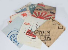 Japanese ephemera to include collection of paper bags with various designs, toothpick packages,