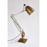 Mid 20th century Hadrill and Horstmann counterbalance angle poise desk lamp, finished in bronze,