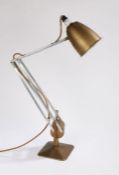 Mid 20th century Hadrill and Horstmann counterbalance angle poise desk lamp, finished in bronze,