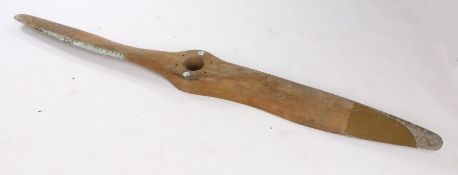 Wooden propeller with metal tips and leading edges, 220cm wide