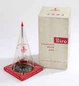 Rare 1951 Festival of Britain Skylon souvenir Biro desk pen, housed within a printed cellophone