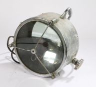 Mid 20th Century chromed swivel light/lamp, the lamp with a handle to the rear and swing arm to