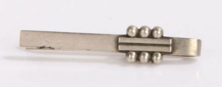 Georg Jensen sterling silver tie clip, with orb and line decoration, 5cm wide, 0.2oz