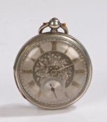 Victorian silver open faced pocket watch by F. Money of Lowestoft, the silvered dial with Roman