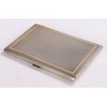 Elizabeth II silver cigarette case, Birmingham 1961, maker Ramsden & Roed, the engine turned body