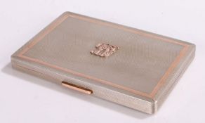 Elizabeth II silver cigarette case, Birmingham 1961, maker Alfred Dunhill & Sons, the engine