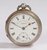 Edward VII silver open face pocket watch by J.G. Graves of Sheffield, the signed white dial with