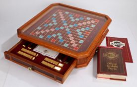 Scrabble Collector's Edition board game, the glazed removable top lifting to reveal the game