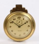 Elem gilt cased combination pocket watch/ cigarette lighter, the signed cream dial with Arabic