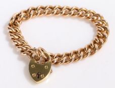 15 carat gold padlock clasp bracelet, the chain link bracelet with a padlock clasp, 24 grams, 16cm
