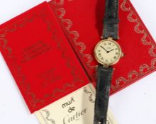 Cartier Vermeil ladies gilt silver cased wristwatch, circa 1985, the champagne "must de Cartier"