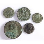 Roman Coinage, to include Constantius II and three further coins, (5)