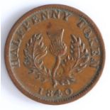 Canadian Token, copper halfpenny, PROVINCE OF NOVA SCOTIA, with central profile bust of Victoria,