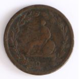 British Token, copper halfpenny, BRUTUS, with central profile bust, the reverse with depiction of