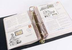 Danbury Mint 50th anniversary of WW2 commemorative stamp covers collection, housed in a binder