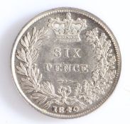 VICTORIA 1837-1901 Silver sixpence of 1840, Spink Type A1, First Head to the left, 3908.