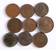 Coins and Tokens, to include New Brunswick One Penny, Nova Scotia 1840, Sierra Leonne Company