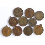 Tokens and medallions, to include various with busts to include George III, Princess Charlotte, Duke