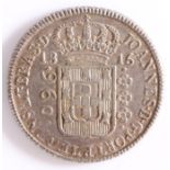 BRAZIL JOAO PRINCE REGENT 1799-1818 SILVER 960 REIS 1816B BAHIA  Mint, the coin is struck over an