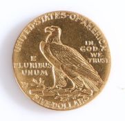 USA, Gold Five Dollars 1909