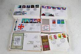 GB stamps First Day covers, 100 from 1960s to 1990s duplicates (qty)