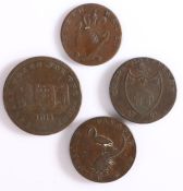 Tokens, to include Newark Token for One Penny 1811, Birmingham Mining and Copper Company, 1792,