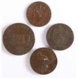 Tokens, to include Newark Token for One Penny 1811, Birmingham Mining and Copper Company, 1792,