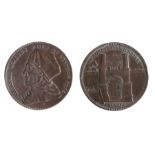 British Token, copper penny, 1795, Ipswich, issued by the Conder family, CARDINAL WOLSEY BORN AT