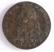 British 18th Century Token, Newgate Prison and T. Hardy (tried for high treason)