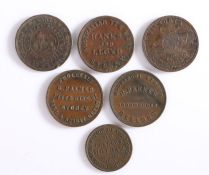 Australia Tokens, to include Australian Tea Mart Sydney Hanks and Lloyd, 1857, R. Parker