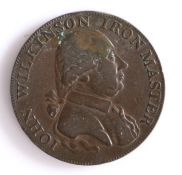 British Token, copper halfpenny, 1793, Midlands, with forge scene, the reverse JOHN WILKINSON IRON