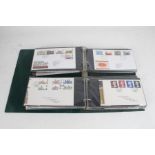 GB stamps, First Day covers, 1960s to 1990s, duplicated in ten albums