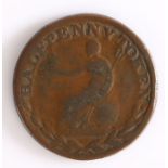 British Token, copper halfpenny, FIELD MARSHAL WELLINGTON, with profile bust, the reverse HALF PENNY