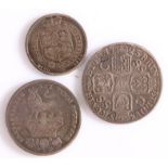 British coins, George I Shilling 1723, together with George IIII Sixpence and George IV Shilling, (