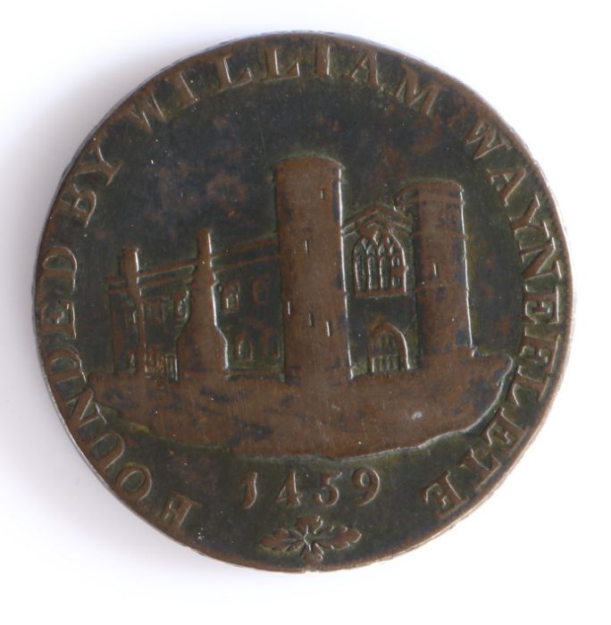 British Token, copper halfpenny, 1794, Lincolnshire, WAINFLEET HALFPENNY 1793, with depiction of - Image 2 of 2