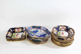 Four Booths 'Ming' pattern plates and two matching dishes, and a quantity of Booths plated and bowls