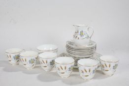 Wedgwood Wheatear part tea set, consisting of six cups, saucers, jug, dishes, bowl (qty)