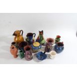 Extensive collection of Torquay pottery ware, to include vases, bowls, Dartmouth fishes, pair of