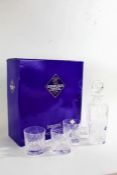 Edinburgh crystal glass 'Embassy Old Fashioned Tray Set', comprising decanter and stopper, a set