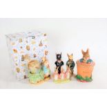 Five Beatrix Potter Peter Rabbit figures, by Royal Doulton, Royal Albert, Border Fine Arts, and