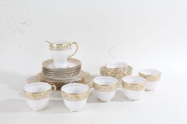 Copeland Spode 'Oaklea' tea set, each having bands of gilt and acorn decoration, comprising six each