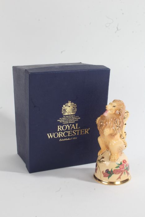 Royal Worcester porcelain candle snuffer, limited edition No. 147 of 500, Bowes-Lyon, commissioned